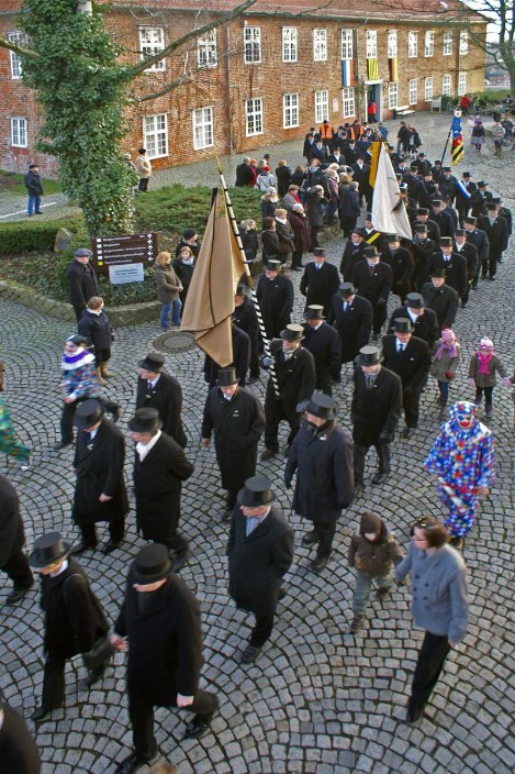 Lauenburg, Schipperhöge, Abmarsch vorm Schloss